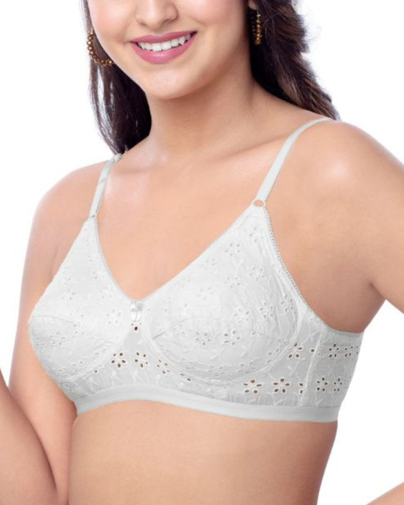 Italia Non Padded  Cotton Bras  Embroidered -  BRIDA GARMENTS