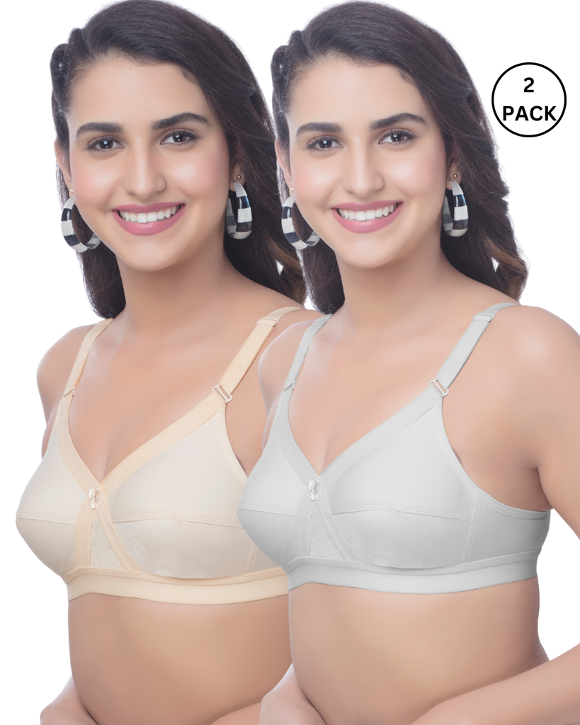 Cosmos Plus  Non Padded  Cotton Bras  Curves(E,F Combo Pack) -  BRIDA GARMENTS