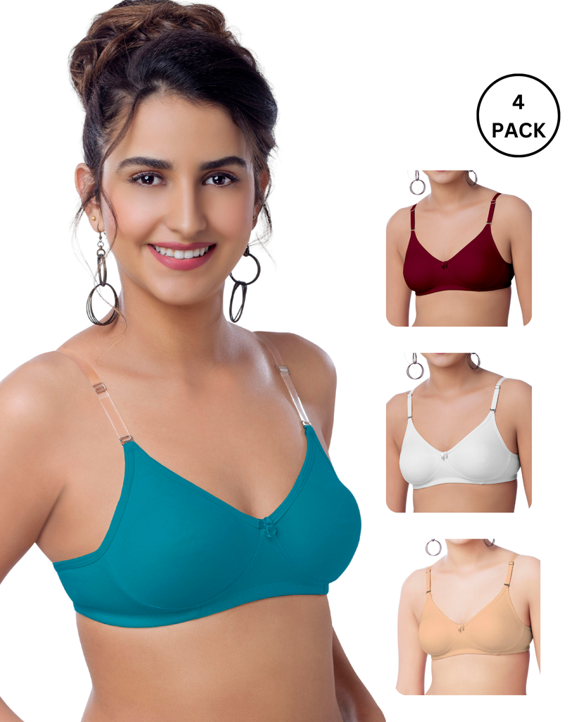 Monica Non Padded Cotton Rich Bras(Combo Pack) -  BRIDA GARMENTS