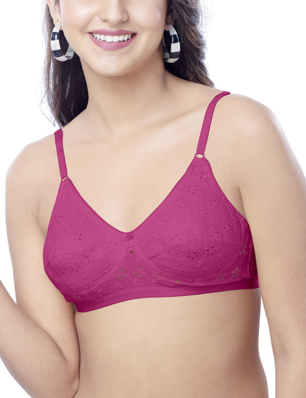 Italia Non Padded  Cotton Bras  Embroidered -  BRIDA GARMENTS