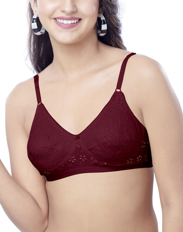 Italia Non Padded  Cotton Bras  Embroidered -  BRIDA GARMENTS