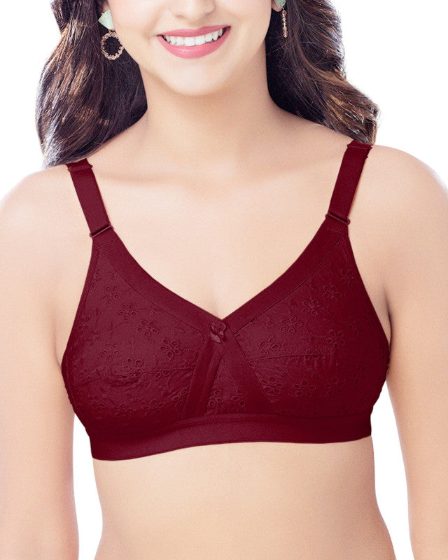 Barsa  Non Padded  Cotton Bras  Embroidered - Multicolour -  BRIDA GARMENTS