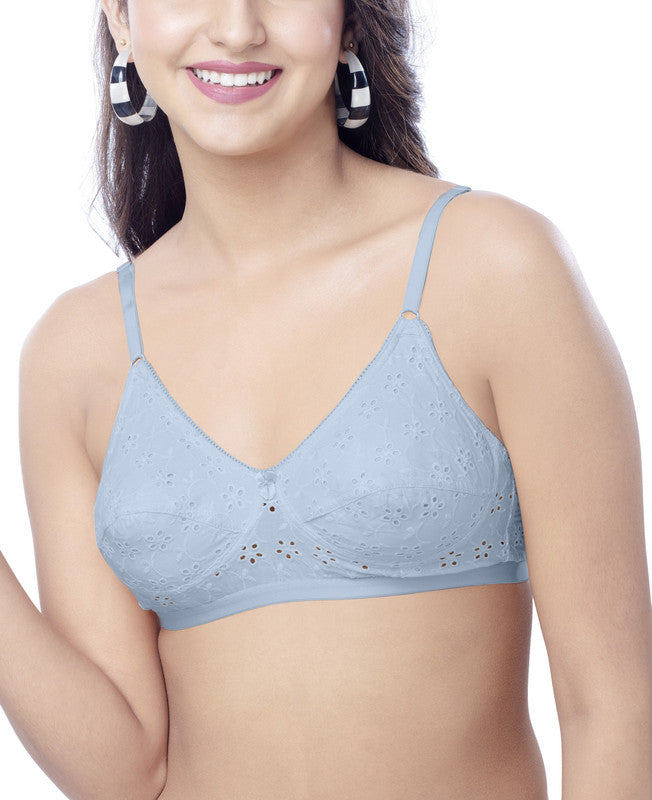 Italia Non Padded  Cotton Bras  Embroidered -  BRIDA GARMENTS