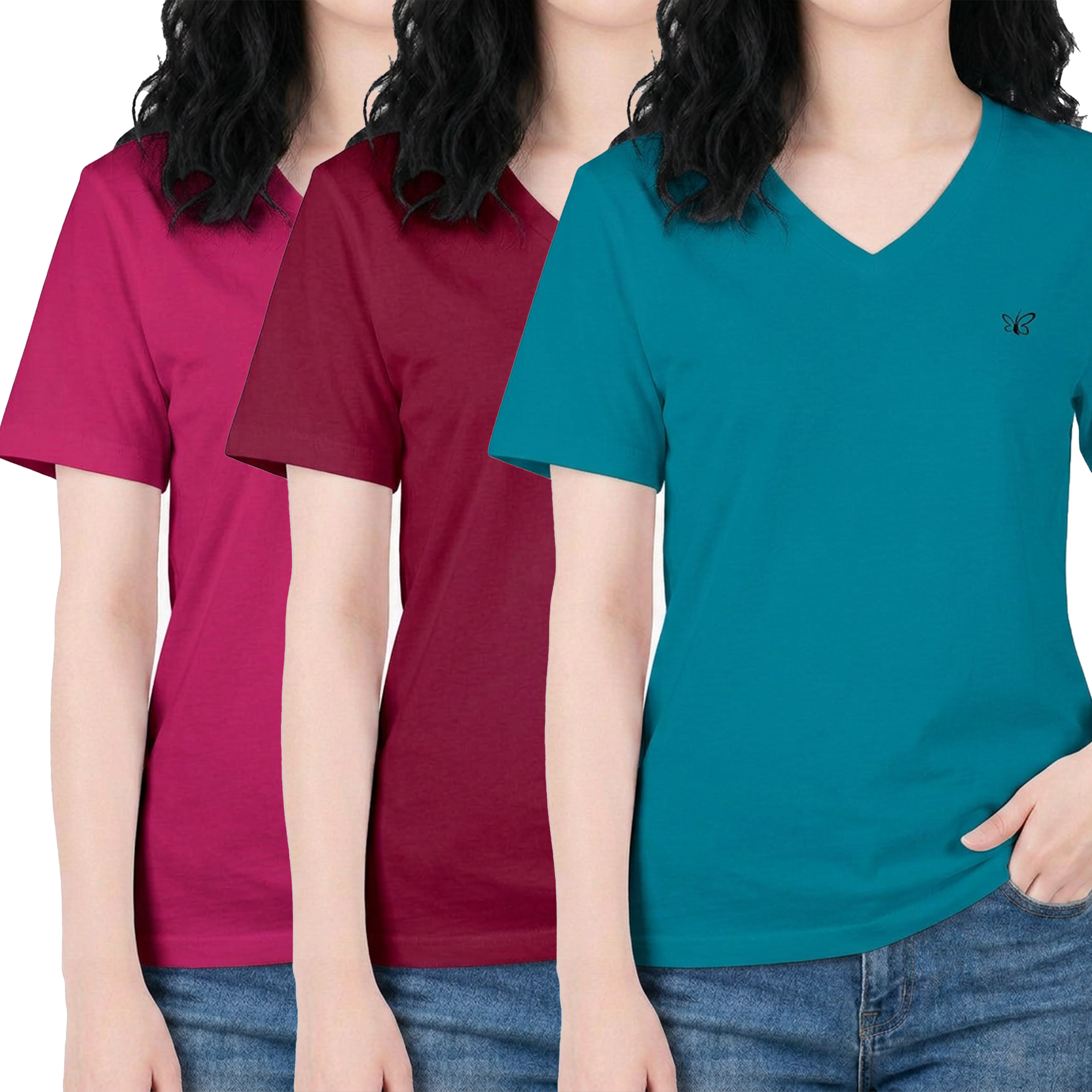 Magenta-Maroon-Turquoise